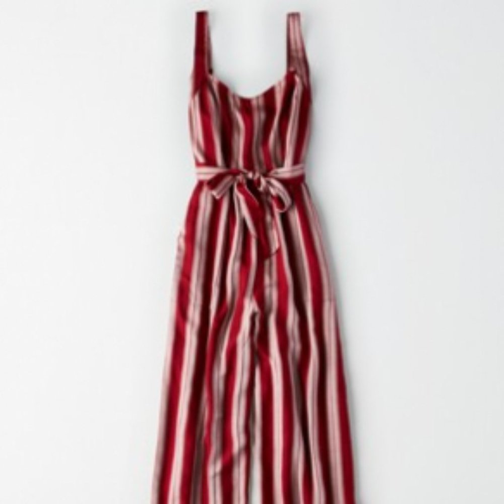 Striped jumpsuit - red, American Eagle